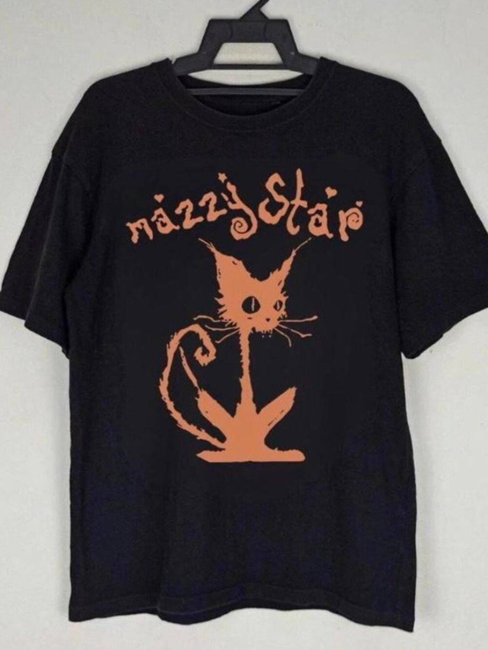 Retro Mazzy Star Graphic Short Sleeve Cotton Shirt, Gildan Unisex Black & White